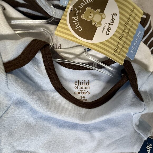 NWT Carter's 3-6 months Boys 3 short sleeve bodysuits - Monkey - Picture 9 of 9
